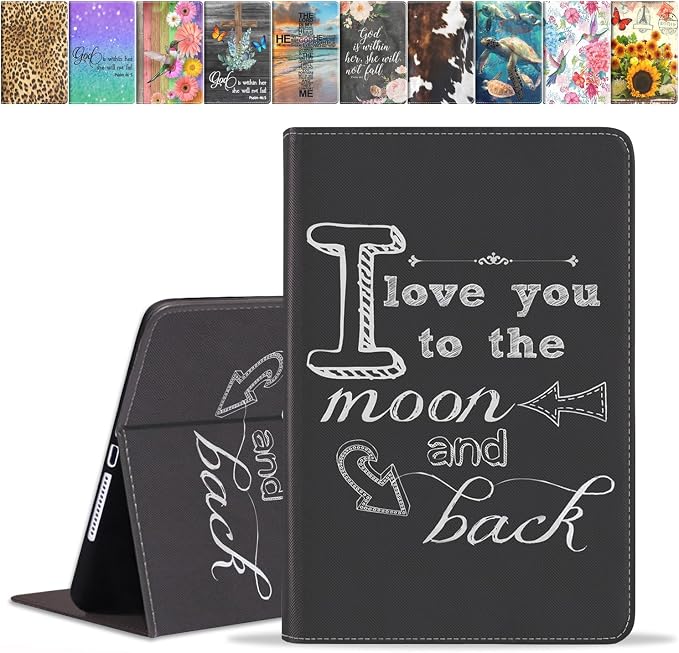 Case for iPad (A16) 11th Generation 11 Inch 2025 iPad 10th Generation 10.9 Inch 2022 Premium PU Leather Stand Folio Cover with Auto Sleep/Wake American Flag Sunflower and Cow
