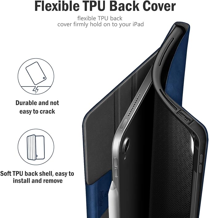 Antbox for iPad Air 13 Inch Case 2026 M4 /2025 M3 /2024 M2 Black | Built-in Pencil Holder Supports Pencil Pro and Pencil (USB-C) Auto Sleep/Wake PU Leather iPad Air 13'' Cover
