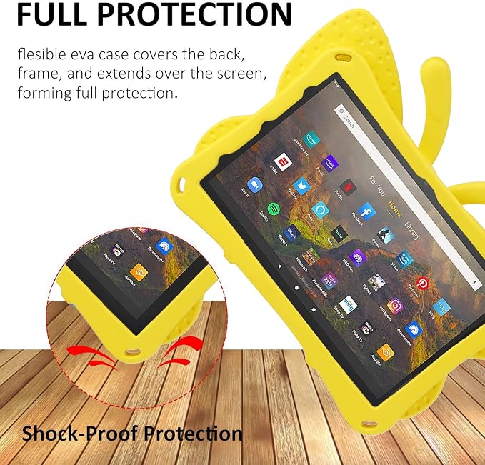 Simicoo Fire Max 11 Tablet 2023 Cute Butterfly Case with Stand for Kids Girl Light Weight EVA Rugged Shockproof Full Cover Kids Friendly Kids case for Fire Max 11(Blue)