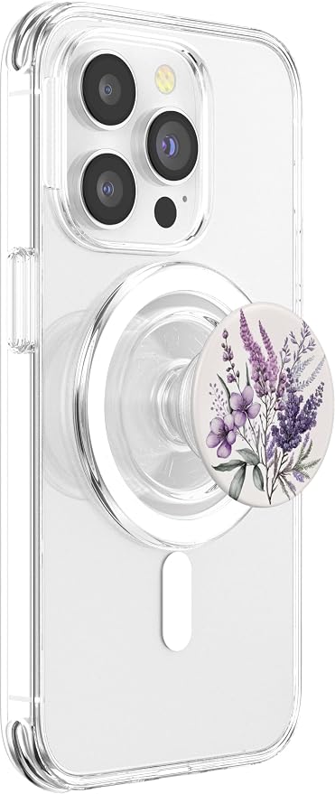 Purple Lavender Blossom Leaves Flowers Floral Girly PopSockets Adhesive PopGrip
