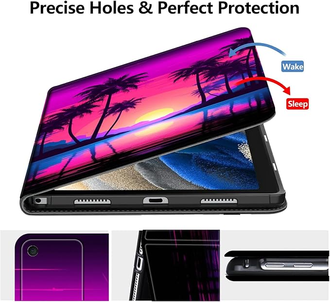 Case for Fire 7 Tablet &amp Fire 7 Kids (12th Gen 2022 Release) - Slim PU Leather Protective Smart Cover with Auto Sleep/Wake &amp Multi-Angle StandBlue Dandelion