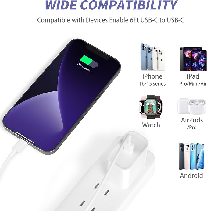 iPhone 16 15 Charger Fast Charging[MFi Certified] 2Pack 20W Type C Fast Charger Block with 6FT USB C to USB C Cable Compatible for iPhone 16/15/Pro Max/Pro/Plus