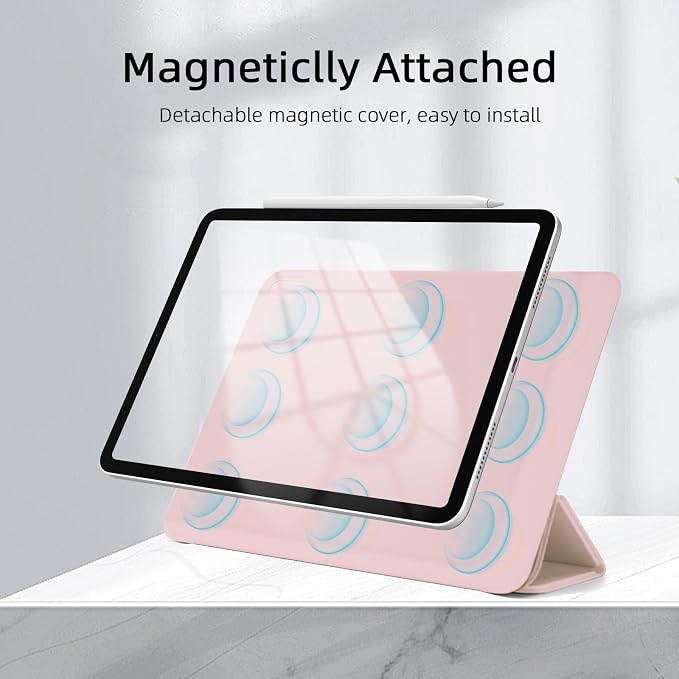 for iPad Air 13 inch M4/M3/M2 Case (2026/2025/2024Model A3268/A3269/A3271) Auto Sleep/Wake and Magnetic Closure Slim Trifold Stand Case PU Leather Cover Support Apple Pencil Pro Black