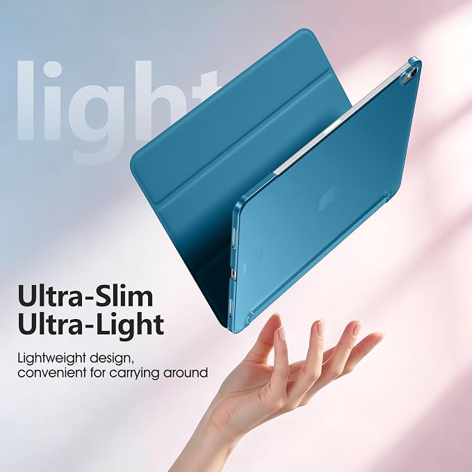 for iPad Air 13 Inch Case M4/M3/M2(2026/2025/2024) Lavender | Slim Trifold Stand Protective Cover with Translucent Hard Back for iPad Air 13 Case Support Touch ID Auto Wake/Sleep
