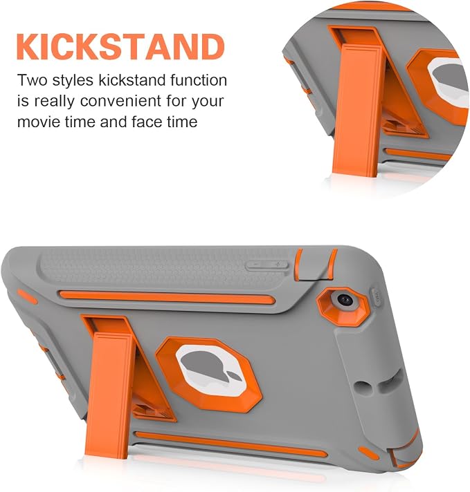 MAKEIT CASE iPad Mini Heavy Duty Hybrid Shockproof Protective Case - Full-Body Rugged Silicone and PC Hard Case With Kickstand for iPad Mini 1/2/3