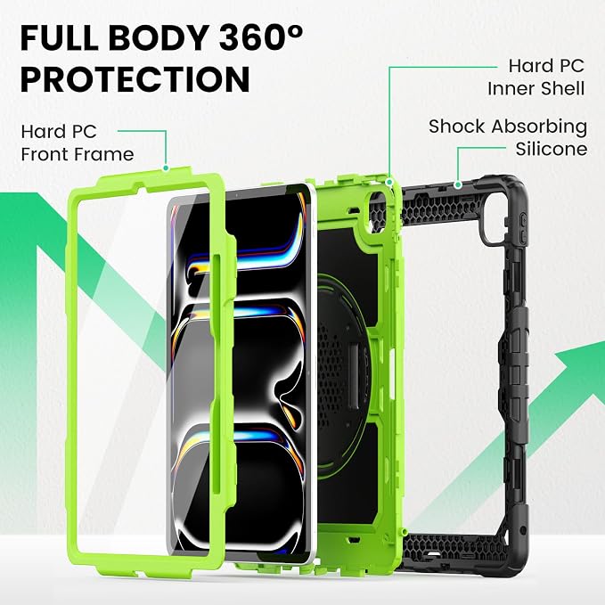 SEYMAC for iPad 9th/8th/7th Generation Case 10.2 2021-2019 Full-Body Shockproof Protective Case with Screen Protector Rotating Stand/Handle/Shoulder Strap for iPad 10.2 Blue/Black