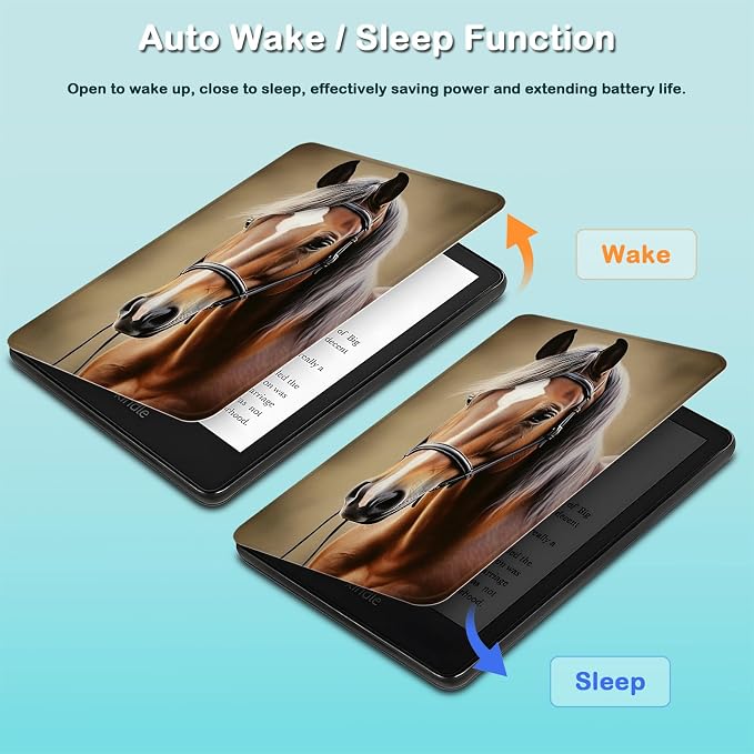 for 6 Kindle 2024 and 2022 (11th Generation) Case Slim Lightweight Smart Cover Case with Auto-Wake/Sleep for Kindle 2024Beach Starfish