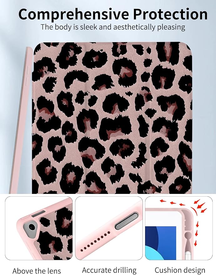 Case for iPad 9th/ 8th/ 7th Generation Case 10.2&amp10.5 Inch (2021/2020/2019 Release) Slim Lightweight Soft Trifold Back Cover with Pencil Holder &amp Auto Sleep/Wake CoverBeige Checkered