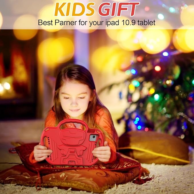 AVAWO Kids Case for iPad (A16) 11th Generation 11 Inch 2025 iPad 10th Generation 10.9 2022 Shockproof Rugged Protective Cover with Shoulder Strap/Handles/Kickstand for i Pad 10/11 Gen Black