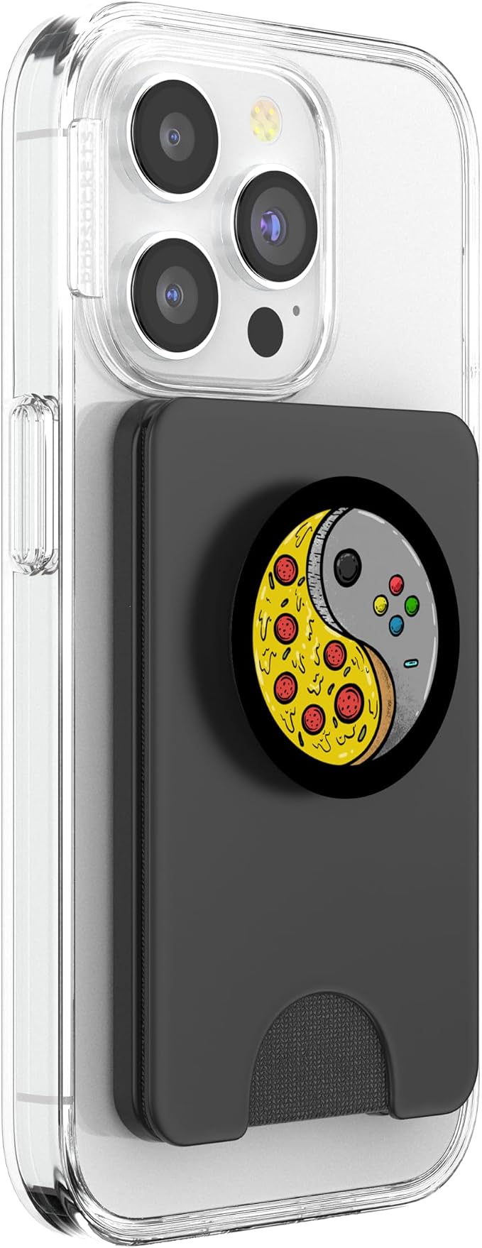 Yin Yang Pizza Video Game Controller Food Gaming Boys Men PopSockets Adhesive PopGrip