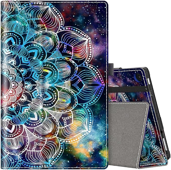 VORI Folio Case for Amazon Fire HD 8 Tablet (8th/7th/6th Generation 2018/2017/2016 Release) Slim Premium PU Leather Stand Protective Cover with Auto Wake/Sleep Galaxy