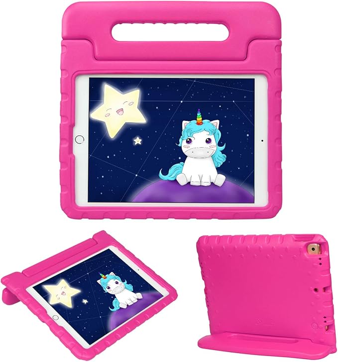 HDE Case for iPad 9th Generation Kids Shockproof Cover 10.2 inch with Handle Stand fits 2021 9th Gen 2020 8th 2019 7th Tablet - Black