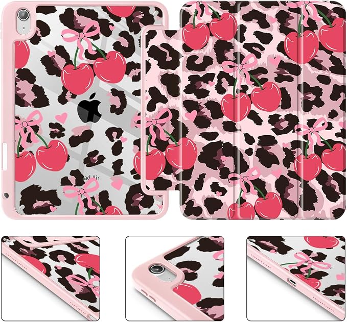 Mektron Case for 2026 iPad Air 11 inch M4 8th (M3 2025 7th /M2 2024 6th) Compatible with iPad Air 10.9 (2022 5th Gen /2020 4th Gen) Shockproof Clear Shell Blue Bows &amp Flowers