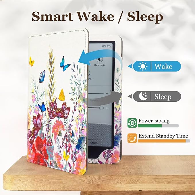 Fancity Case for Kindle Paperwhite 7/6.8 12th/11th Generation 2025 2024 | PU Leather Case with Auto Wake/Sleep Hand Strap for Kindle Paperwhite/Colorsoft Signature Edition 2021 Monet's Garden