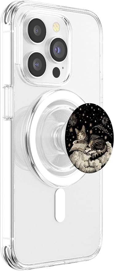 Cat Reading Book PopSockets Adhesive PopGrip