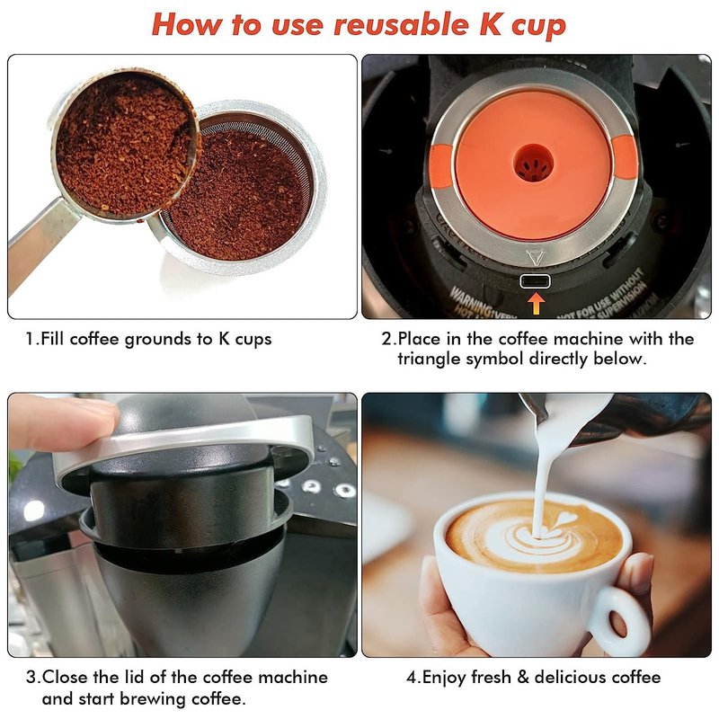 ACOFEM 2 Pack Reusable K Cups Pods for Keurig 1.0 & 2.0