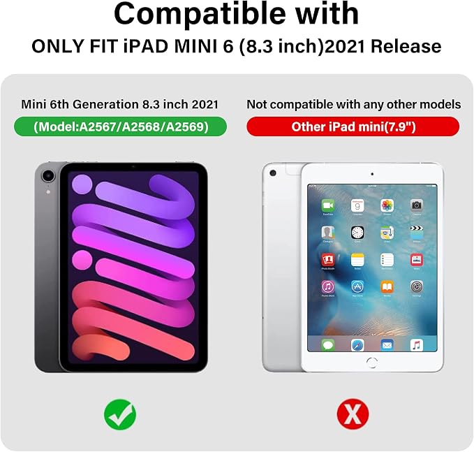 Kids Case for iPad mini 6 2021/Mini 7 2024(A17 Pro)Shockproof Child Protective Cover for Mini 6th/7th Generation Case 8.3 inch (Multicolor)
