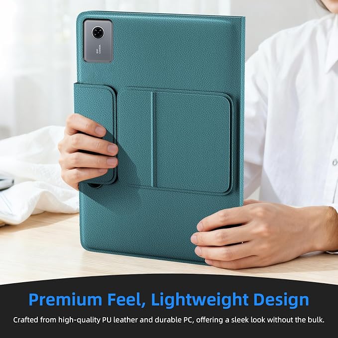 Case for Lenovo Idea Tab 11'' / M11 (TB336FU/TB330FU) 11 Inch 2025/2024 with Screen Protector Adjustable Angles Stand Back Cover Shockproof Premium PU Leather Case (Black)