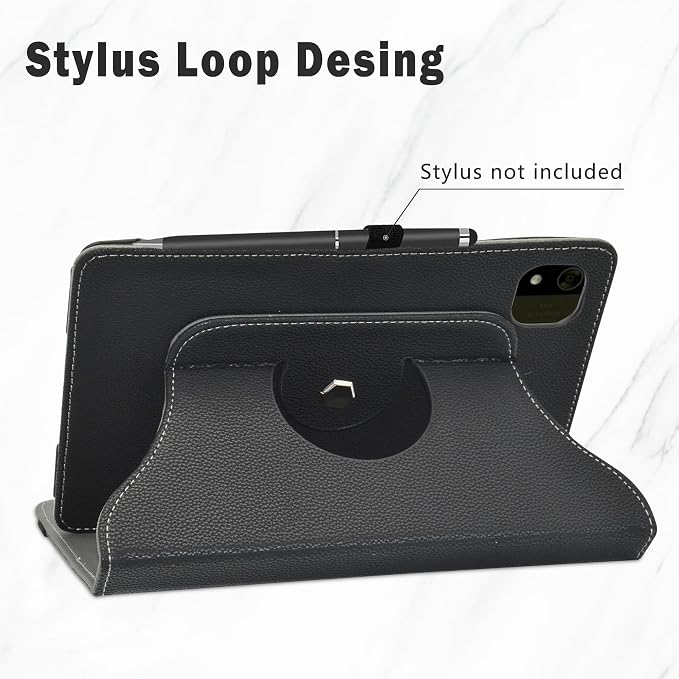 LiuShan Compatible with Acer Iconia Tab A8 Case，360 Degree Rotation Stand PU Cover for Acer Iconia Tab A8 8.7 Tablet（Not Fit Other TabletBlack