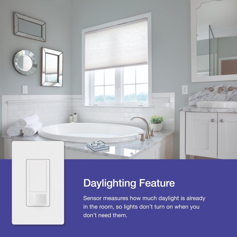 Lutron Maestro Motion Sensor Light Switch Indoor for Bathroom, Garage, Laundry Room, Any Bulbs, Occupancy Vacancy Sensor, Single-Pole, MS-OPS2H-2-WH, White (2 Pack)