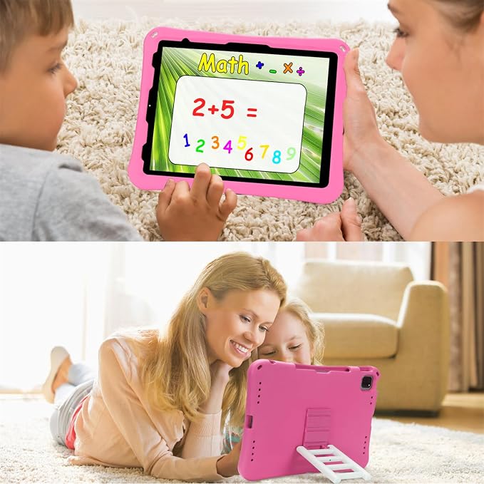 Kids Case for iPad Air 13 (2026/2025/2024) M4/M3/M2 &amp iPad Pro 13 2024 &amp iPad Pro 12.9 Cover 6th/5th/4th/3rd Gen (2022/2021/2020/2018) DIY Figures EVA Rubber Handle Stand Shockproof Bumper