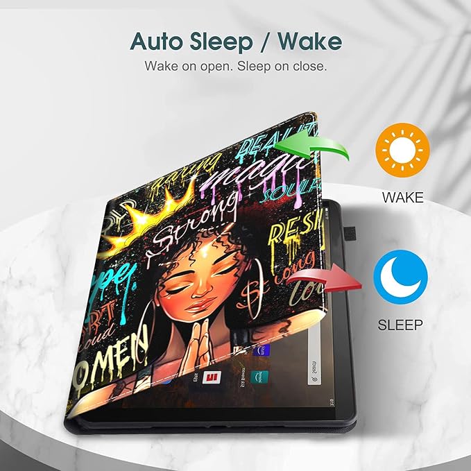 Case for All-New Amazon Fire HD 10 and 10 Plus Tablet (13th/11th Generation 2023/2021 Release) 10.1 - Slim Fit Standing Cover with Auto Sleep/Wake，Wolf