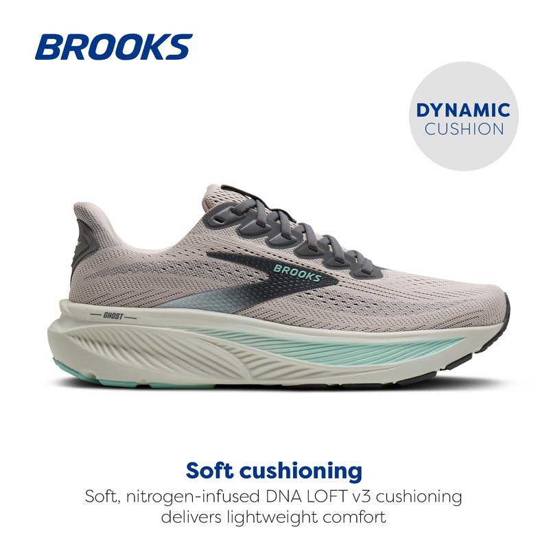 Brooks Women’s Ghost 17 Neutral Running Shoe - Mauve/Yucca/Bluewash - 7.5 Medium