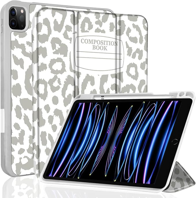 for iPad Pro 11 Inch Case 2022(4th Gen)/2021(3rd Gen)/2020(2nd Gen) with Pencil Holder TPU Shockproof Frame and Protective Leather Cover [Auto Sleep/Wake] Black Cow