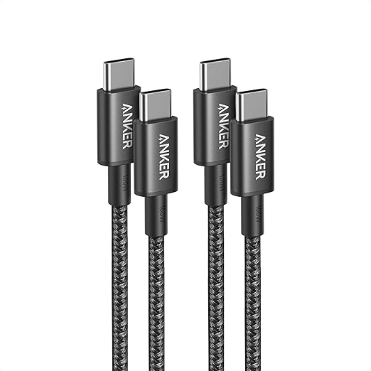 Anker USB C to USB C Cable 100W Fast Charging Cable (2-Pack 10 ft Black) | For iPhone 17 Series MacBook Pro 2020 Pixel and More (Not for Video Output)
