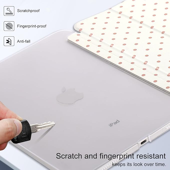 case for ipad 11th Generation11 Inch 2025 (A16 Chip) &amp 10th Gen 10.9 Inch 2022 - Slim Scratch-Resistant Hard PC Translucent Back Shell Smart Cover Wake/Sleep FunctionBlack Bow