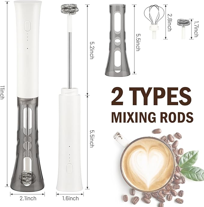 Milk Frother Wand for Coffee,Foamer,Latte,Cappuccino,Chocolate,Egg(White)