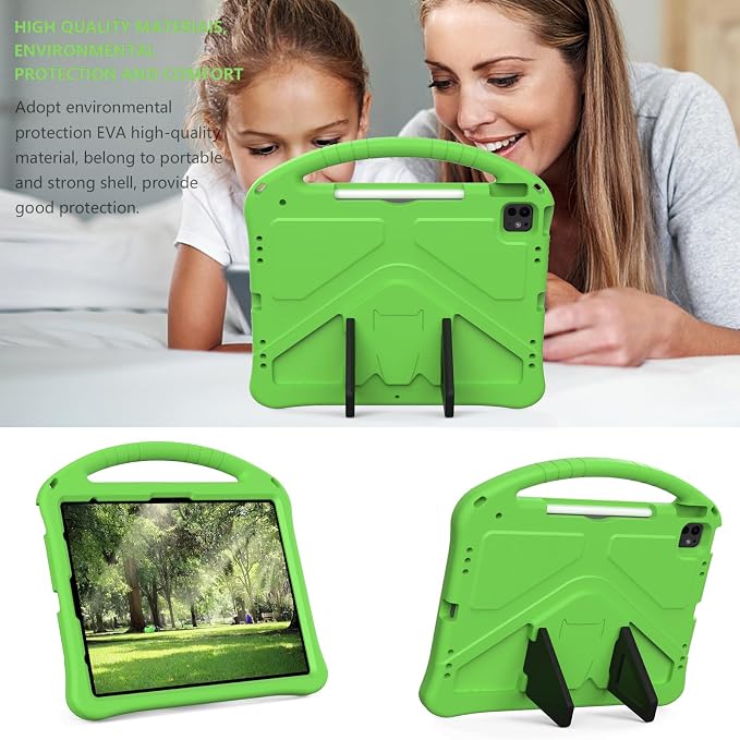 Dteck Kids Case for iPad 10.2 - Shockproof Rugged EVA Handle Stand Child Proof Case for iPad 9/8/7 Generation Black