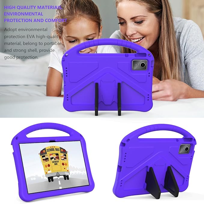 YRH for Moto Pad 2026 Case 11'' Kids EVA Shockproof Tablet Cover with Stand Handle Black