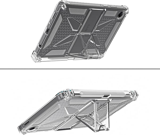 Clear Case for Samsung Galaxy Tab A11 8.7 2025 with Pencil Holder/Kickstand Soft TPU with Reinforced Corners‌ Shockproof Impact Resistant - Clear