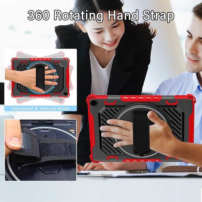 for Fire HD 10 &amp HD 10 Plus Tablet Case 13th Generation | with 360 Rotating Kickstand Hand Strap(No Screen Protector)