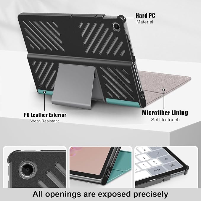 Case Compatible with Lenovo Tab Plus Tablet 2024 Folio Case for Lenovo Tab Plus 11.5 inch (TB351FU) Hard Shell Smart CoverBlack