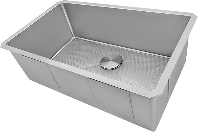Ruvati Hex Bottom 30-inch Scratch Resistant Embossed Texture Kitchen Sink Stainless Steel - RVH7630