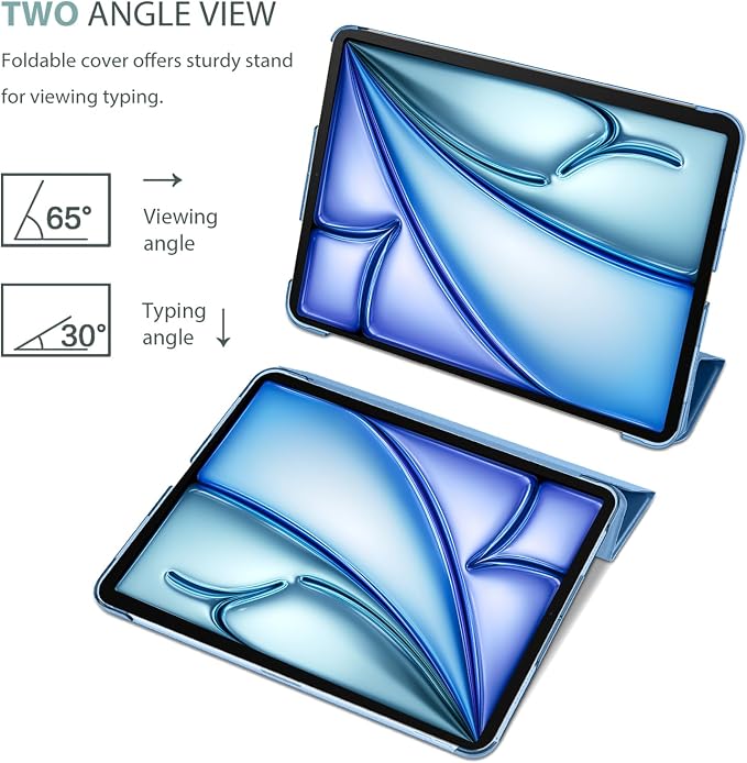 ProCase Smart Case for iPad Air 11-inch M4/M3/M2 &amp Air 10.9 5th/4th Gen | Hard Back Cover with Auto Sleep/Wake Slim Lightweight Case for iPad Air 11 2026/25/24 &amp 10.9 2022/2020-Aqua