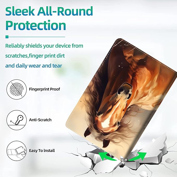 Case for iPad (A16) 11th Generation 11 Inch (2025) for iPad 10th Generation 10.9 Inch (2022) Slim Folding Stand Cover with Auto Wake/Sleep Watercolor Sea Turtle