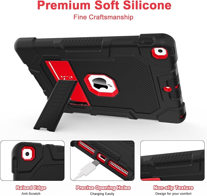 TIMISM Case for iPad 9th/8th/7th Generation(2021/2020/2019) Heavy Duty Military Grade Shockproof Rugged Protective 10.2 Cover with Built-in Stand for iPad 9 8 7 Gen Black+Green