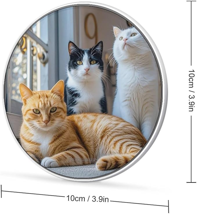 Cat-jpg Wireless Charger Fast Charging Pad | Anti-Slip Qi Certified Wireless Charging Pad for All Phones with Wireless Charging Function for Home Office Travel