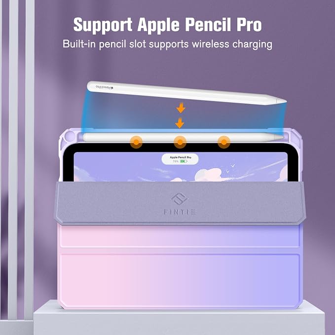 Fintie Clear Case for iPad mini 7th Generation (A17 Pro) / mini 6 8.3 | Slim Hybrid Shockproof Hard PC Back Cover Pencil Holder Viewing &amp Typing Angles Auto Sleep/Wake Black