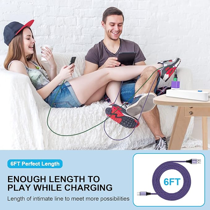 USB Type C Charger Plug Dual Port Fast Wall Charger Phone Charging Block with 2Pack 6Ft C Cable for Samsung Galaxy S26 S25 S24 S23 S22 S21 S20 A16 A54 A53 A23iPhone 17 16 15Google Pixel 10 9 8 7 Pro