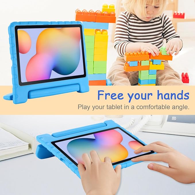 Kids Case for Samsung Galaxy Tab S10 FE Plus 13.1 (2025) Techcircle Handle Stand Light EVA Foam Bumper Protective Rugged Drop Protection Child Proof Cover Black