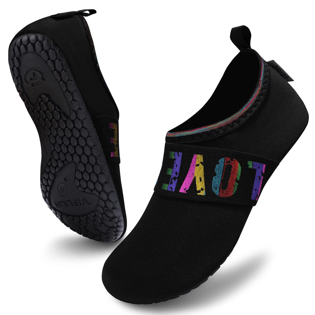 VIFUUR Water Sports Unisex Shoes LoveBlack - 7.5-8.5 Women/6-7 Men