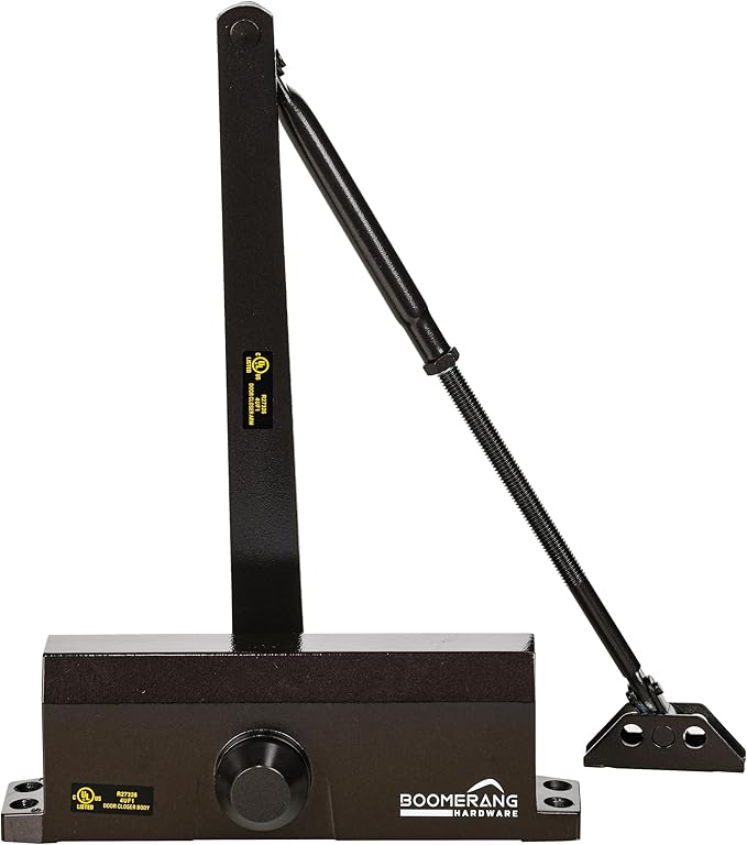 Boomerang Medium Duty Automatic Commercial Door Closer - D703 Hydraulic UL 3 hr. Fire Rated Closer, Surface-Mounted Size 3 for Home & Light Commercial Doors, Dark Bronze (US10B)