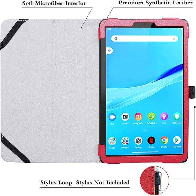 Bige for Lenovo Tab M8 FHD (2nd Gen) CasePU Leather Folio 2-Folding Stand Cover for Lenovo Tab M8 FHD (2nd Gen) TB-8705F 8 Tablet(Only fit Lenovo TB-8705F)Black