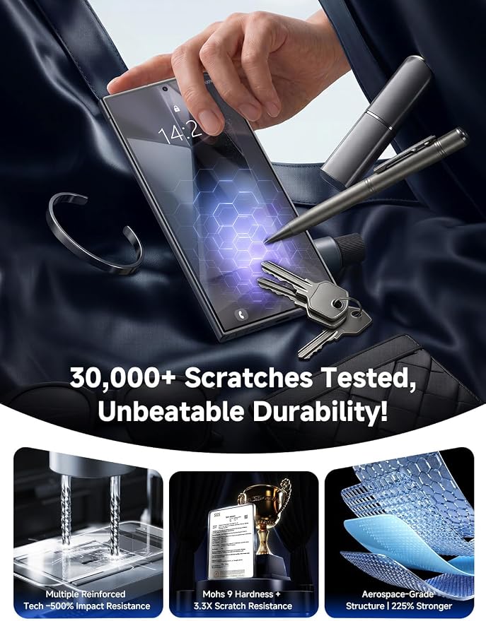 MAGIC JOHN 2 Pack for Samsung Galaxy S24 Ultra Tempered Glass Screen Protector Auto Dust-Elimination Installation Bubble Free HD Clear Easy Installation