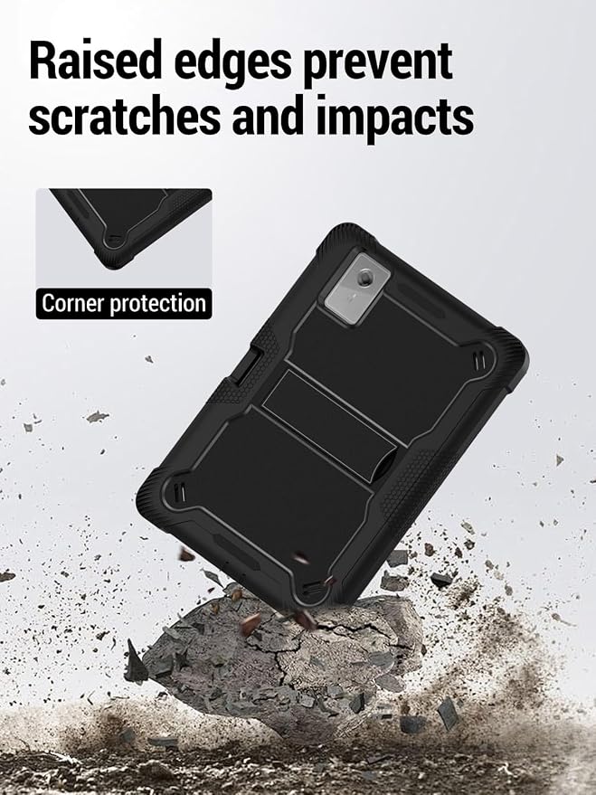 for Lenovo Idea Tab Plus/Tab K12（12.1 Inch） Android Tablet Protective caseShockproof Lightweight Silicone Protective Cover with StandChild-Friendly ProtectionEasy to Clean DesignBlack
