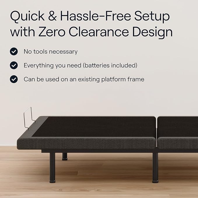 Nectar King Adjustable Base & 12” Mattress (New Version) - Head & Foot Incline - Medium Firm Memory Foam - Cooling Top Layer - 3 Massage Settings - 365-Night Mattress Trial & Forever Warranty